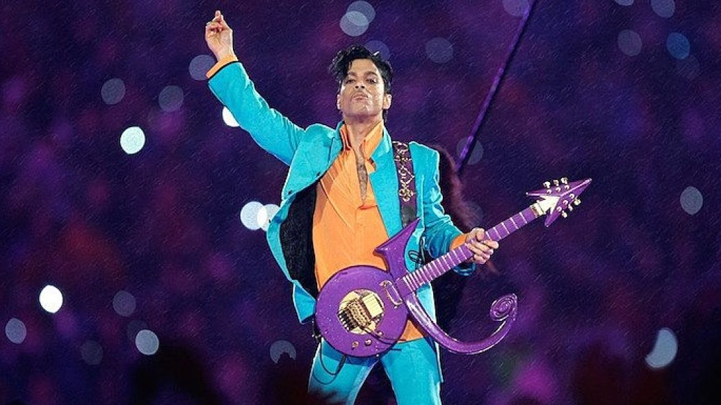 Prince performs at the Super Bowl.