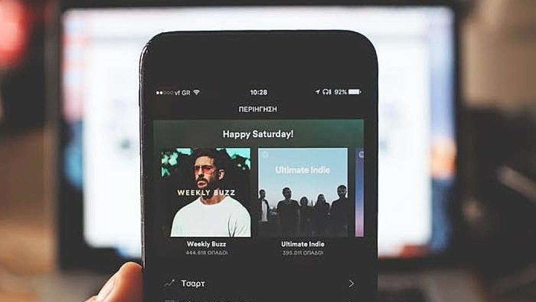 Spotify on a smartphone