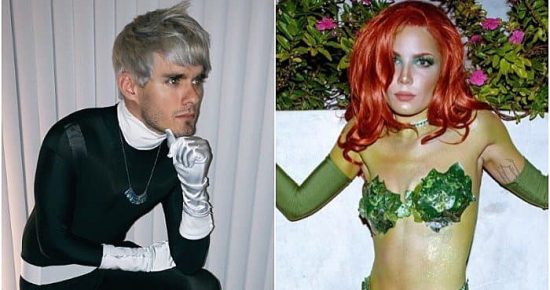 Awsten Knight and Halsey dress up for Halloween.