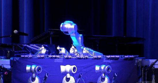 Music-making robot plays alongside musicians, has its own band