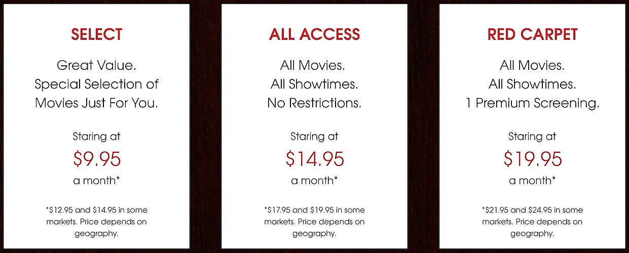 moviepass subscription tiers