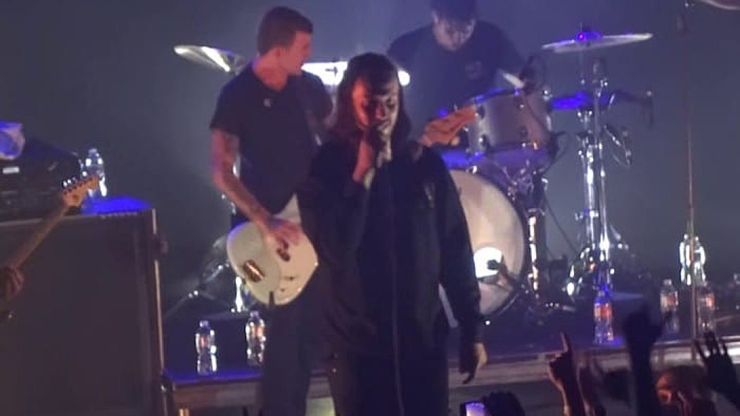 Saosin and former vocalist Cove Reber reuinite onstage during holiday show.