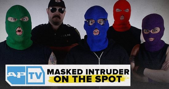 masked intruder, on the spot