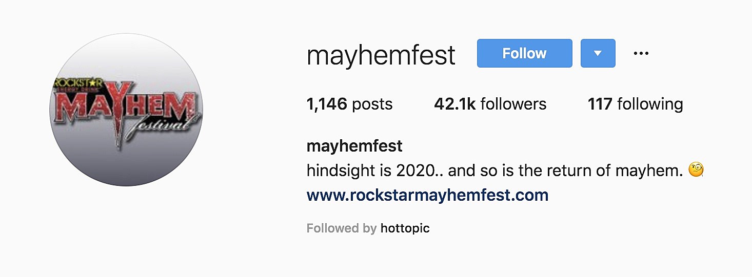 mayhem festival instagram