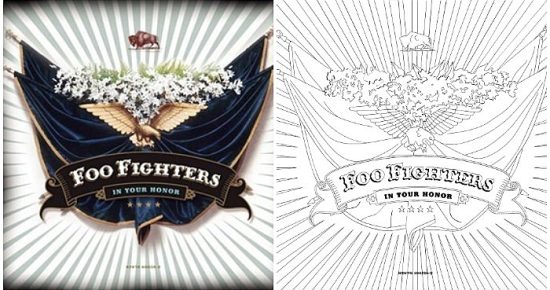 foo fighters sony music coloring book page