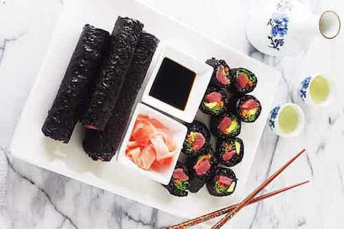black rice sushi