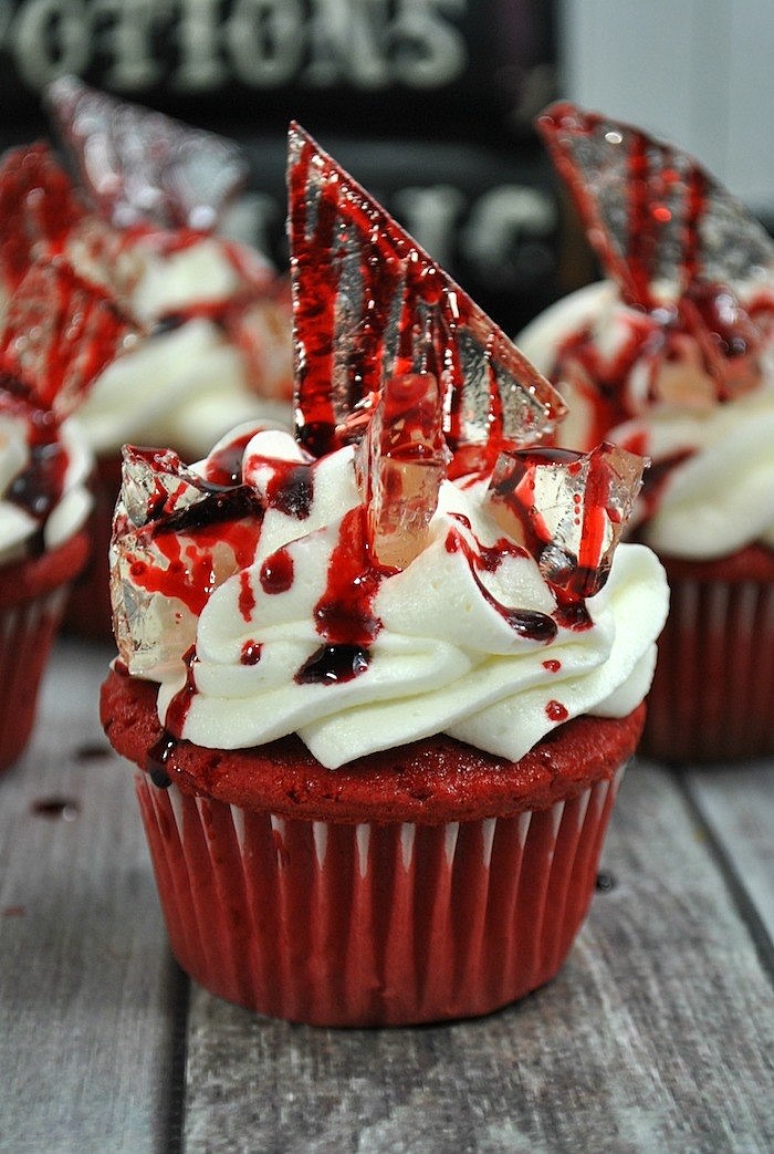 bloody glass shards cupcakes